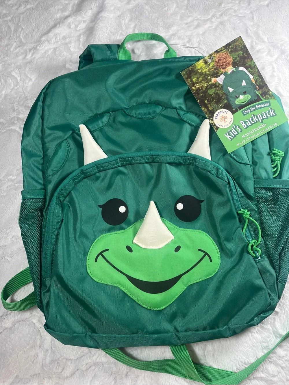 Triceratops Backpack with Cream Horns